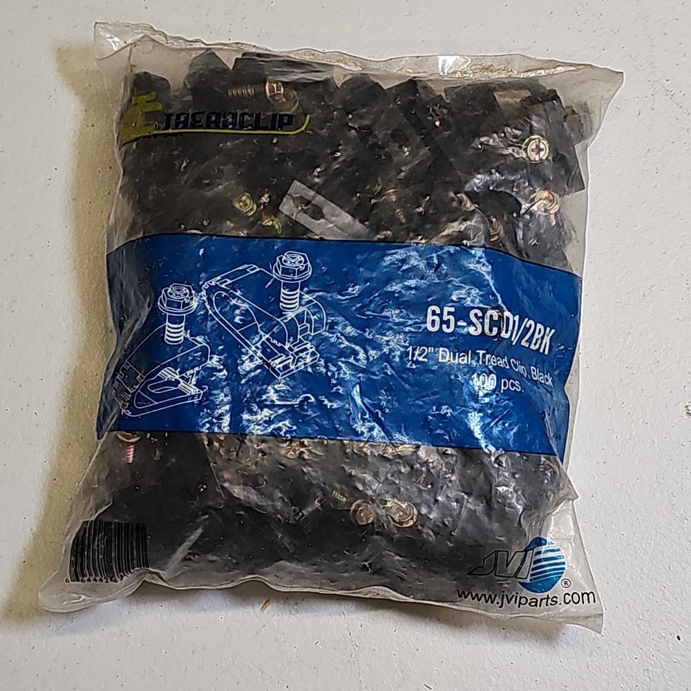 Treadclip 65-SCD1/2BK 1/2" Dual Tread Clip 100Pcs JVI Parts